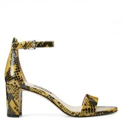 Nine West Heels Pruce Ankle Strap Block Heel Sandals